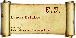 Braun Dalibor névjegykártya